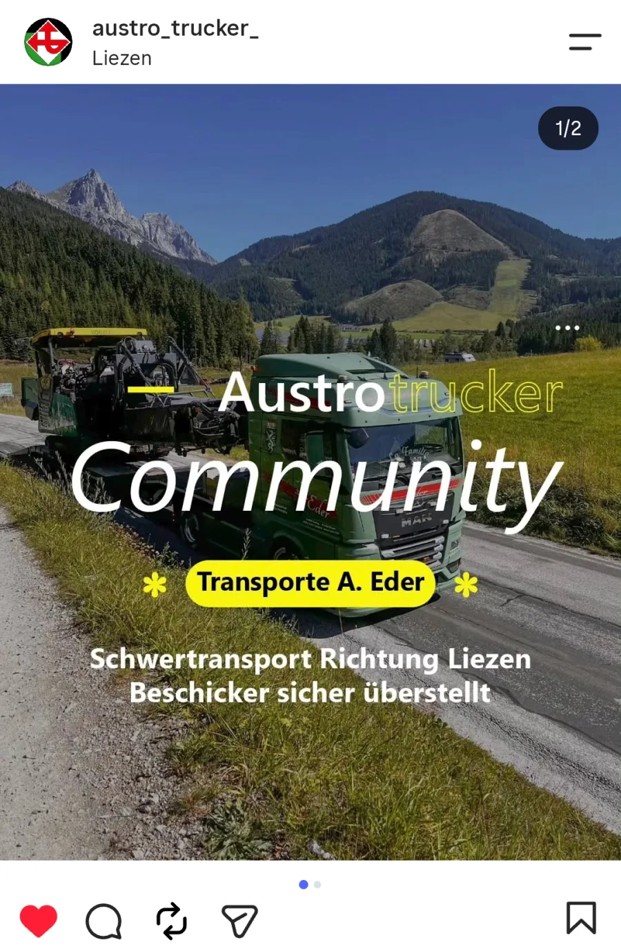 Community-Beitrag: Schwertransport von Transporte A. Eder Richtung Liezen